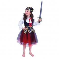Dětský kostým pirátka s šátkem vel.M