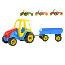 Traktor s vlekem Titan 41cm volný chod 4barvy v síťce