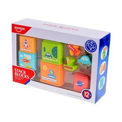 Pyramida skládací kostky 32cm/vkládačka 8ks 12m+ v krabičce