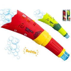 Bublifukovač pochodeň 26cm na baterie se světlem 2barvy v krabičce