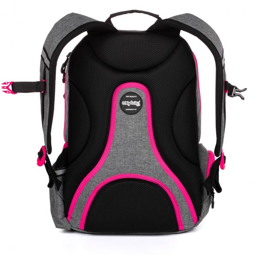 Studentský batoh OXY Sport GREY LINE pink