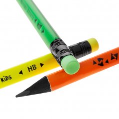 Trojhranná tužka s gumou FLUO