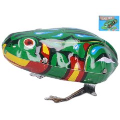 Žabka plechová 6cm na klíček v krabičce