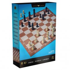 Šachy dřevěné klasik modré