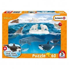 Puzzle Schmidt Schleich V Antarktidě 60 dílků + figurka Schleich