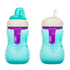 Lahvička se savičkou a úchyty tyrkysová 260 ml 6m+