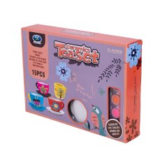 Kreativní sada malování na čajový servis 13ks se štětcem a barvičkami v krabičce