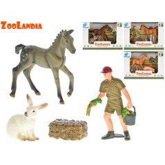 Zoolandia farma set se zvířátky a doplňky 4 druhy sedlák v klobouku