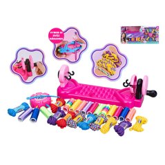 Sada na pletení náramků s pletacím stavem a provázky