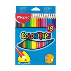Pastelky trojboké MAPED Color Peps 18ks,BL