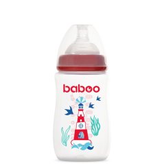 Dětská lahvička s dudlíkem 250 ml červená 3m+