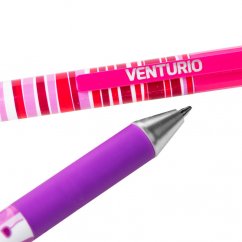 EASY VENTURIO Kuličkové pero, modrá semi-gelová náplň, 0,7 mm, růžová-fialová