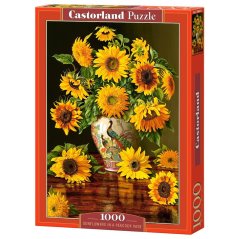 Puzzle Castorland Slunečnice ve váze s motivem pávů 1000 dílků