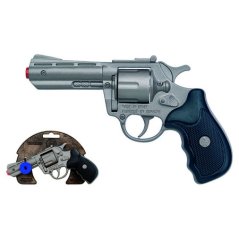 Policejní revolver kovový stříbrný kovový 8 ran