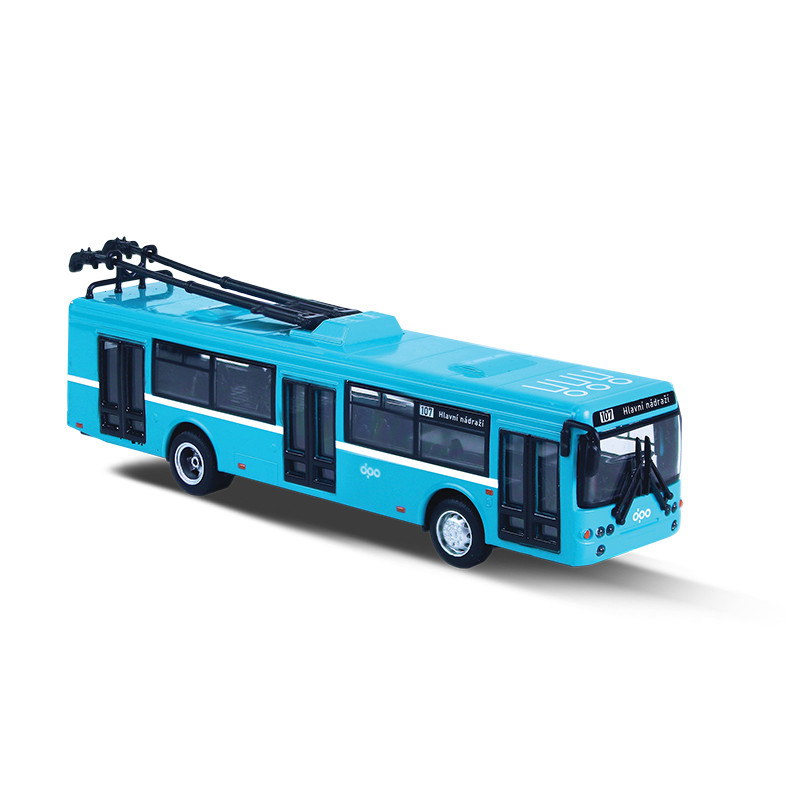 Kovový trolejbus DPO Ostrava modrý 16cm