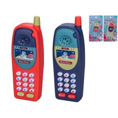 Telefon 15cm na baterie se světlem a zvukem 4barvy na kartě