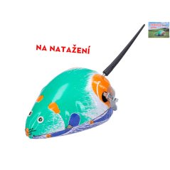 Myš 7cm plechová na klíček v krabičce