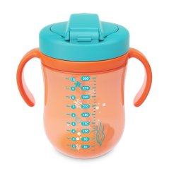 Hrneček se silikonovým brčkem 300 ml oranžový 9+m