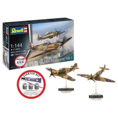REVELL Starter Kit letadlo 73771 - Spitfire Mk.Ia & Hurricane Mk.I (1:144)