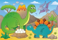Puzzle Dinosauří maminka s mládětem 48 dílků