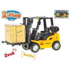 2-Play Traffic vysokozdvižný vozík 14cm kov zpětný chod na baterie se světlem a zvukem