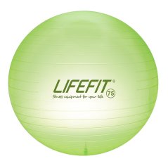 Gymnastický míč LIFEFIT® TRANSPARENT 75 cm, sv. zelený