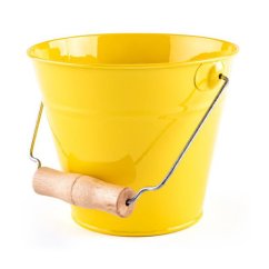 Zahradní kyblík - žlutý, kovový