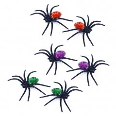 Dekorace pavouci s třpytkami 3 barvy