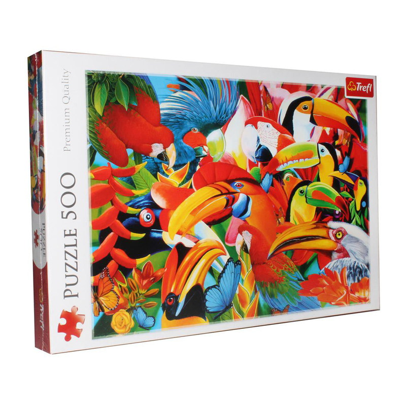 Puzzle TREFL Barevní ptáci 500