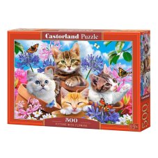 Puzzle Castorland Koťata s květinami 500 dílků