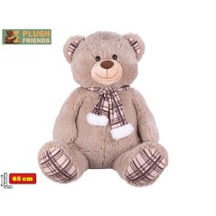 Plush Friends medvěd plyšový 65cm sedící se šálou