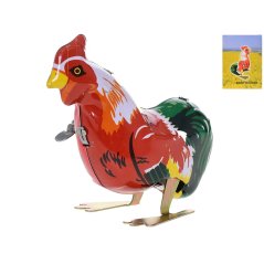 Kohout 7cm plechový na klíček v krabičce