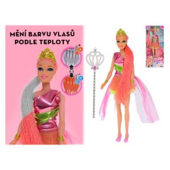 Panenka 29cm s vlasy měnící barvu a doplňky