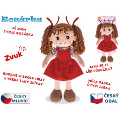 Panenka Rozárka měkké tělo 35cm na baterie česky mluvící brunetka 0m+