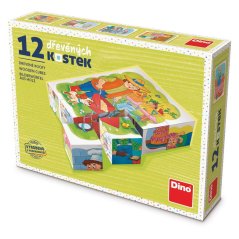 DINO Dřevěné kostky Povolání – 12 kostek