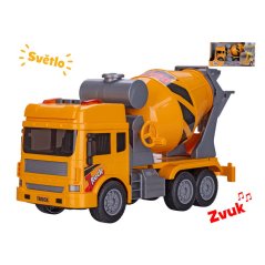 Auto stavební domíchávač 27cm na setrvačník na baterie se světlem a zvukem
