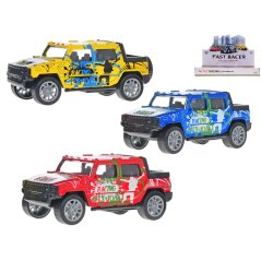 Auto terénní 10,5cm 1:36 kov na zpětný chod 3barvy