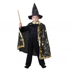 Dětský kostým kouzelnický plášť černý