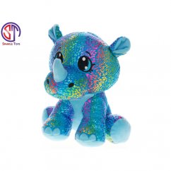 Nosorožec Star Sparkle plyšový modrý 24cm sedící