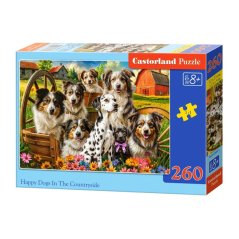Puzzle Castorland 260 dílků -Šťastní psi (Happy Dogs In The Countryside)