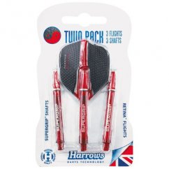 Násadky a letky Harrows Twin Pack red a medium