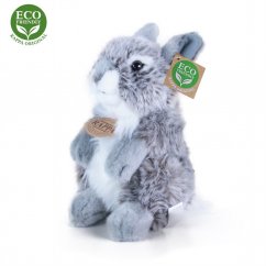 Plyšový zajíc/králík šedý sedící 20cm
