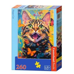 Puzzle Castorland 260 dílků -Šťastné kotě