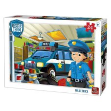 Puzzle King Záchranný tým - Policejní vůz - Puzzle 24 dílků