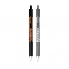 VENTURIO Kuličkové pero, modrá semi-gelová náplň, 0,7 mm,černo-zlatá/stříbrná