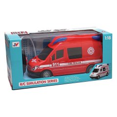 Auto hasičské na dálkové ovládání, se světlem a zvukem, 21 cm