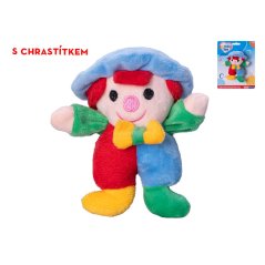 Klaun plyšový s chrastítkem - 13,5 cm