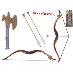 Luk 57cm a šípy 2ks + sekera na kartě