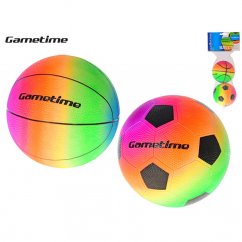 Gametime míč duhový fotbal/basketbal 10cm 2ks v síťce