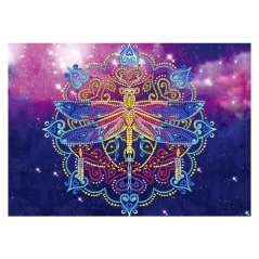 5D Diamantový obrázek svítící ve tmě - Vážka 30x40cm